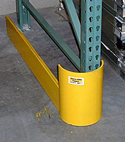 Curved End of Aisle Rack Guard - 48" Double End of Aisle, 1/2" Thickness - Collision Awareness Image