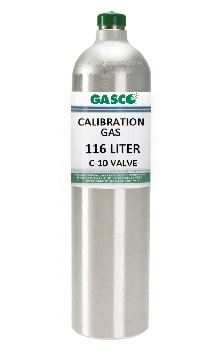 116L-98-1 Hydrogen Sulfide 1% Vol., 116 Liter Calibration Gas Cylinder, Balance Nitrogen