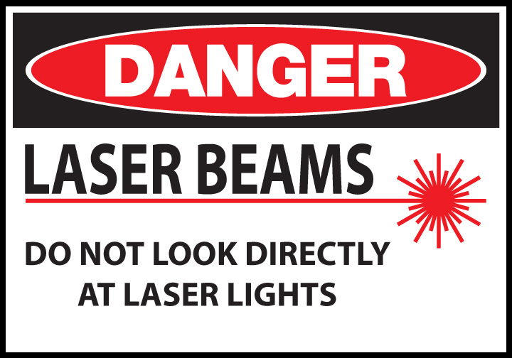 ZING Eco Safety Sign, DANGER Laser Beams Do Not, 7Hx10W, Recycled Plastic