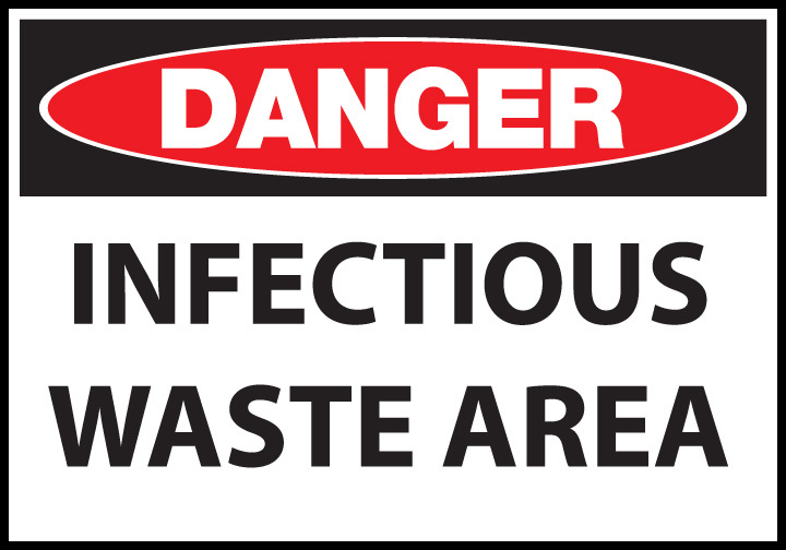 ZING Eco Safety Sign, DANGER Infectious Waste, 7Hx10W, Recycled Plastic