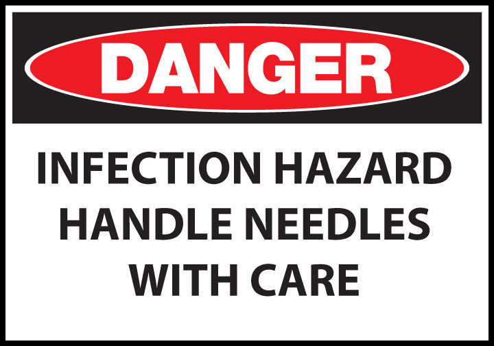 ZING Eco Safety Sign, DANGER Infection Hazard, 7Hx10W, Recycled Plastic