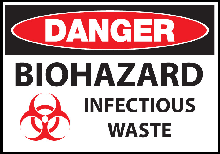 ZING Eco Safety Sign, DANGER Biohazard Waste, 7Hx10W, Recycled Plastic