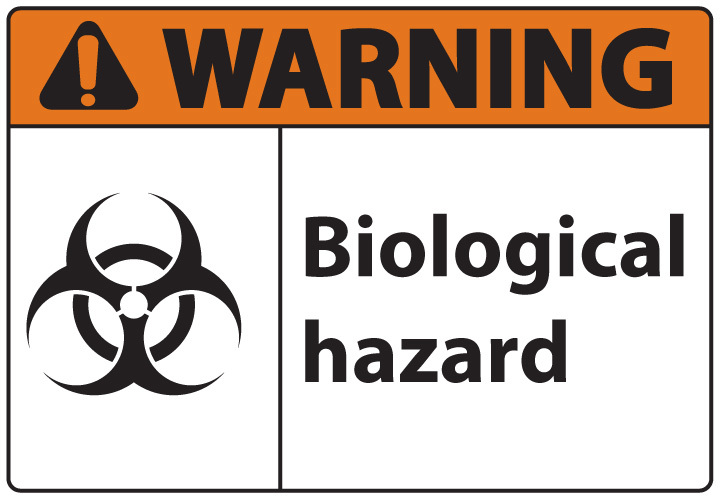 ZING Eco Safety Sign, WARNING Biological Hazard, 7Hx10W, Recycled Plastic