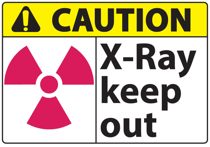 ZING Eco Safety Sign, CAUTION X-Ray Keep Out, 7Hx10W, Recycled Plastic
