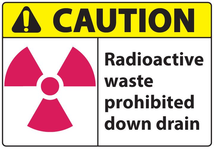 ZING Eco Safety Sign, CAUTION Radioactive Waste, 7Hx10W, Recycled Plastic