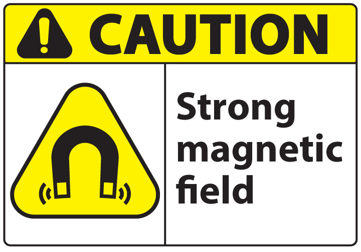 ZING Eco Safety Sign, CAUTION Magnetic Field, 7Hx10W, Recycled Plastic