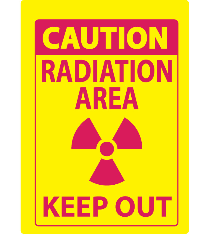 ZING Eco Safety Sign, CAUTION Radiation Keep Out, 10Hx7W, Recycled Plastic
