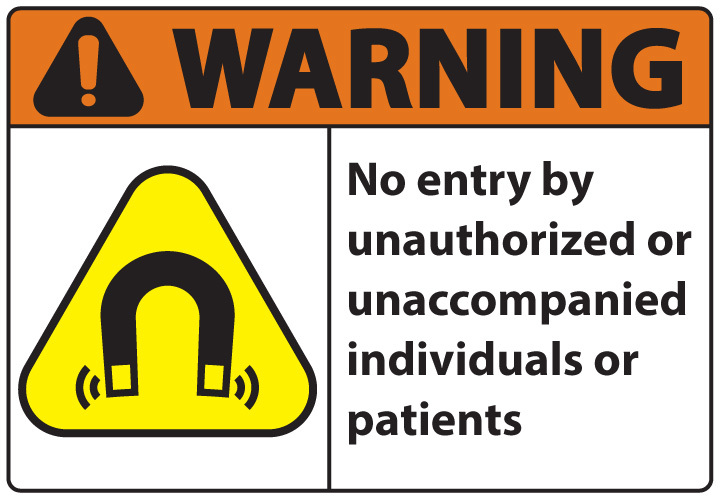 ZING Eco Safety Sign, WARNING Magnetic Field, 7Hx10W, Recycled Plastic