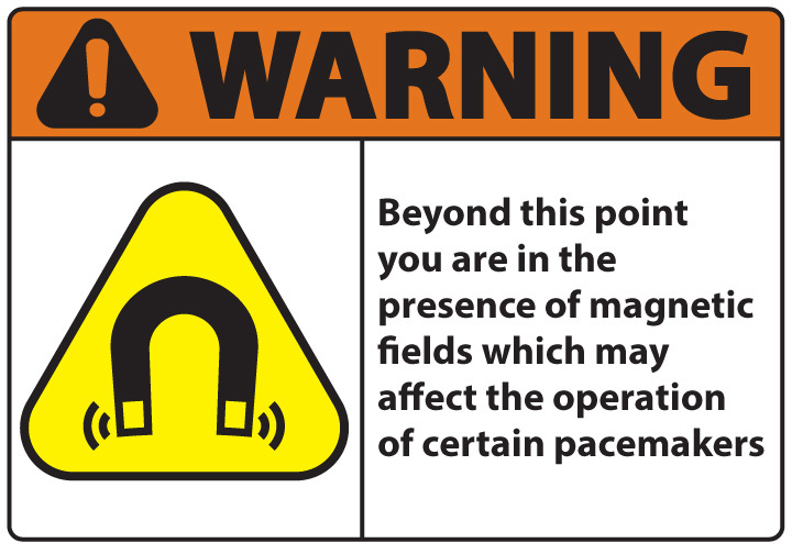ZING Eco Safety Sign, WARNING Affect Pacemakers, 7Hx10W, Recycled Plastic