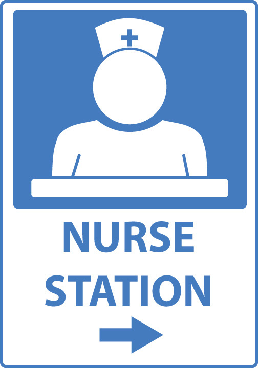 ZING Eco Safety Sign, Nurse Station, Right Arrow, 10Hx7W, Recycled Plastic