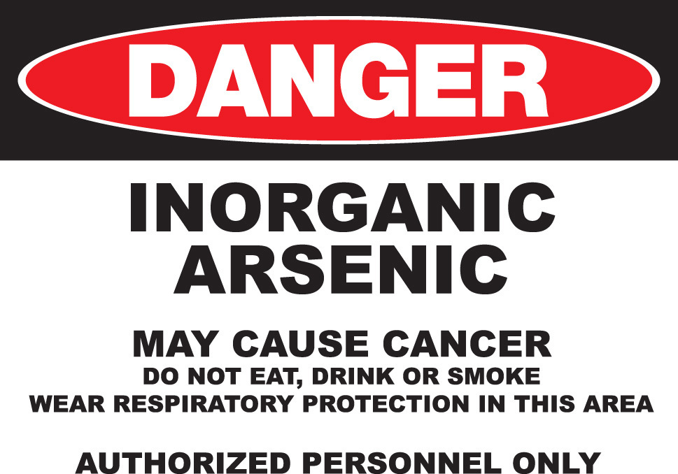 ZING Eco GHS Sign, DANGER, Arsenic, 10Hx14W, Recycled Plastic