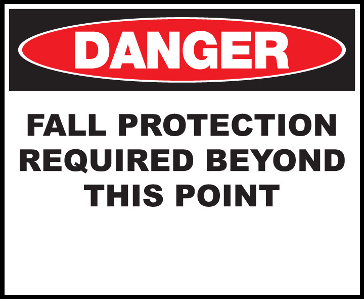 ZING Eco Safety Sign, DANGER Fall Protection, 10Hx14W, Recycled Plastic