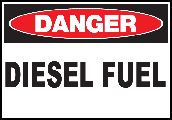 ZING Eco Safety Sign, DANGER DIESEL FUEL, 10Hx14W, Recycled Plastic