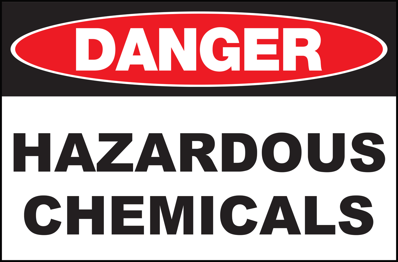 ZING Eco Safety Sign, DANGER Hazardous Chemicals, 10Hx14W, Recycled Plastic