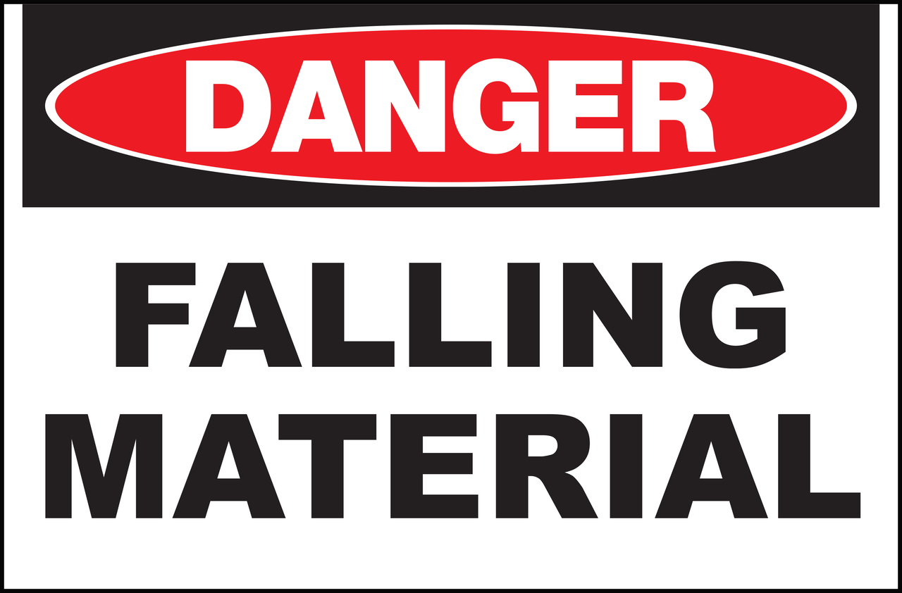ZING Eco Safety Sign, DANGER Falling Material, 10Hx14W, Recycled Aluminum