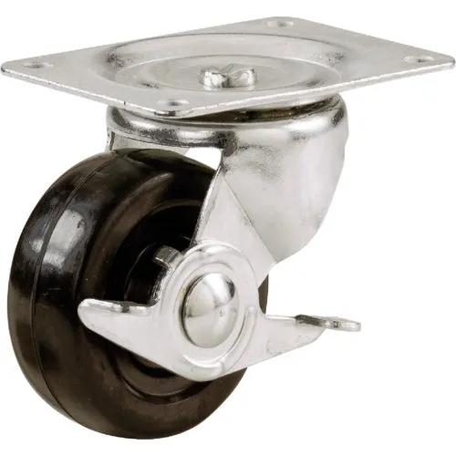 9509 Shepherd Soft Rubber Swivel Plate Caster With Brake