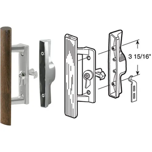 C 1018 Prime-Line Internal Lock Aluminum Patio Door Handle Set