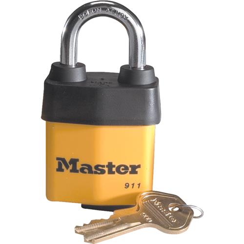 911DPF Master Lock FlexFit Keyway Cover Laminated Steel Keyed Padlock
