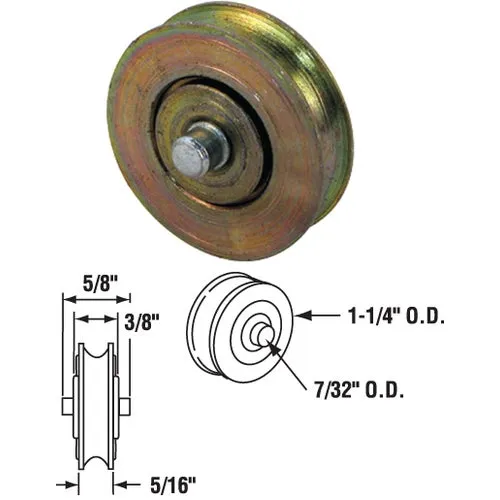 D 1765 Prime-Line Steel Patio Door Roller With Built-In Axle