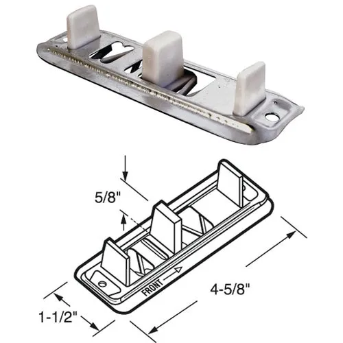N 6560 Prime-Line Adjustable Steel Base Bypass Door Bottom Guide