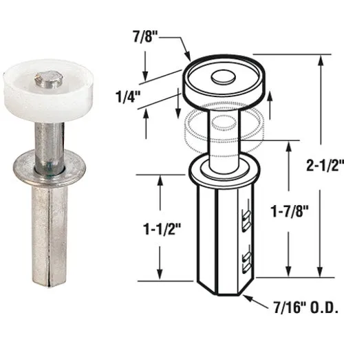N 6544 Prime-Line Steel Base Bifold Door Top Roller Guide