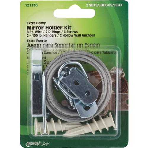 121130 Hillman Anchor Wire Heavy-Duty Mirror And Picture Hanger Kit