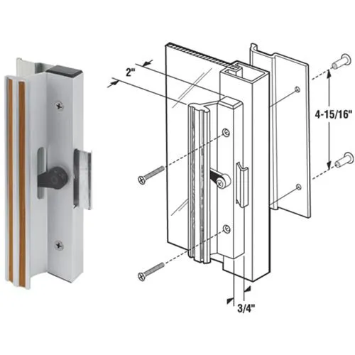 C 1006 Prime-Line Surface Mounted Clamp Sliding Patio Door Handle Set