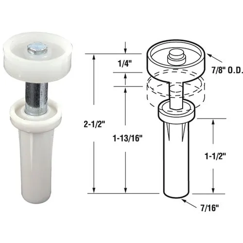 N 6582 Prime-Line Nylon Base Bifold Door Top Roller Guide