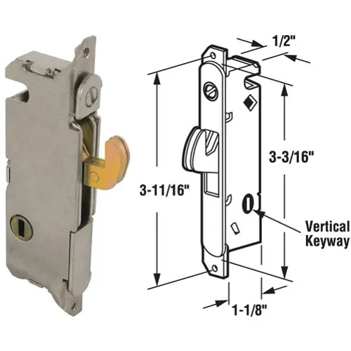E 2013 Prime-Line Sliding Patio Door Vertical Mortise Lock