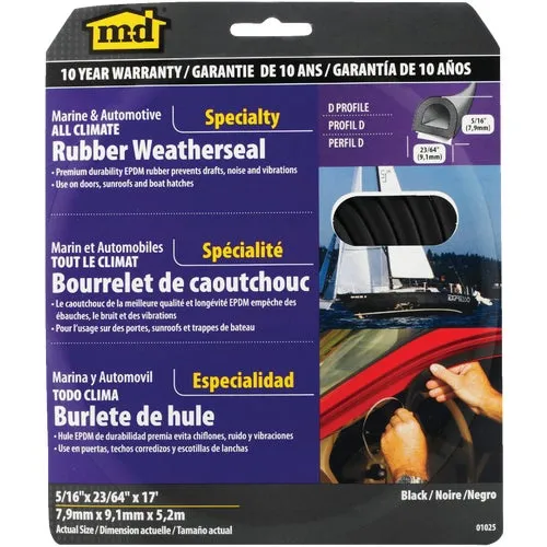 1025 M-D D-Profile Extreme Temperature Auto & Marine Weatherstrip