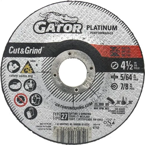 9752 Gator Cut&Grind Type 27 Cut-Off Wheel