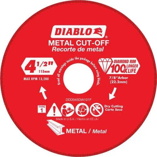 DDD045DIA101F Diablo Type 1 Diamond Cut-Off Wheel