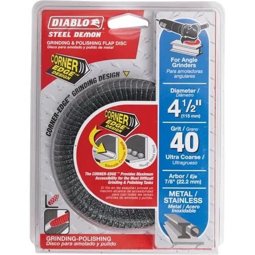 DCC045040N01F Diablo Type 29 Steel Demon Corner-Edge Angle Grinder Flap Disc