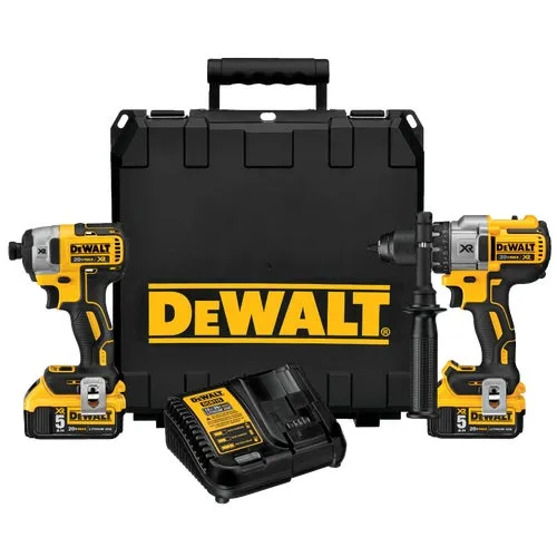 DCK299P2 DeWalt 20V MAX XR Li-Ion Brushless Hammer Drill & Impact Cordless Tool Combo Kit