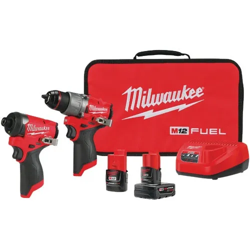 3497-22 Milwaukee M12 FUEL Li-Ion Brushless Hammer Drill & Impact Cordless Tool Combo Kit
