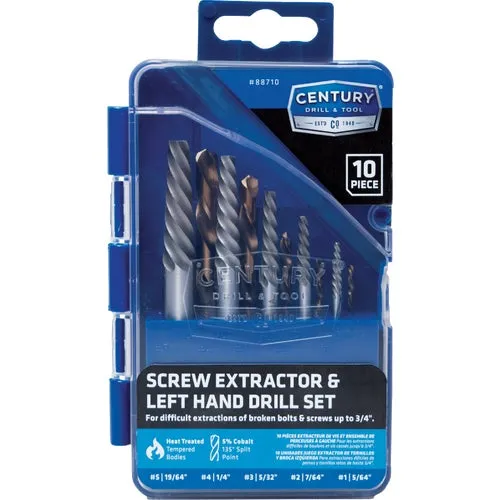 88710 Century Drill & Tool 10-Piece High Speed Steel & Spiral Screw Extractor