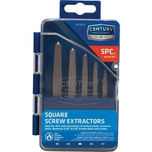 73215 Century Drill & Tool 5-Piece Square Flute Screw Extractor