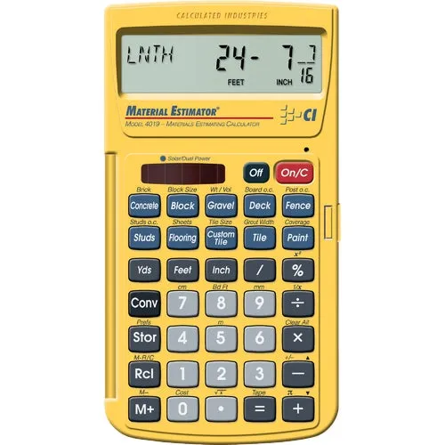 4019 Calculated Industries Material Estimator Project Calculator