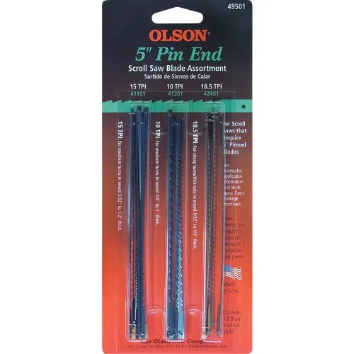 FR49501 Olson Pin End Scroll Saw Blade Assortment