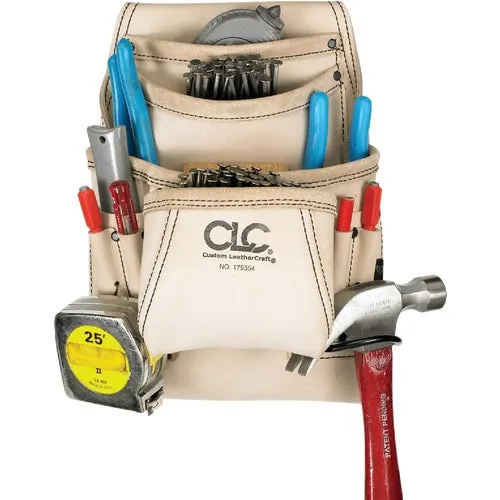 179354 CLC 10-Pocket Leather Carpenters Nail & Tool Bag