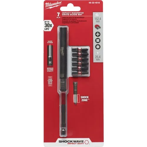 48-32-4518 Milwaukee Shockwave 7-Piece Magnetic Impact Screwdriver Bit Set