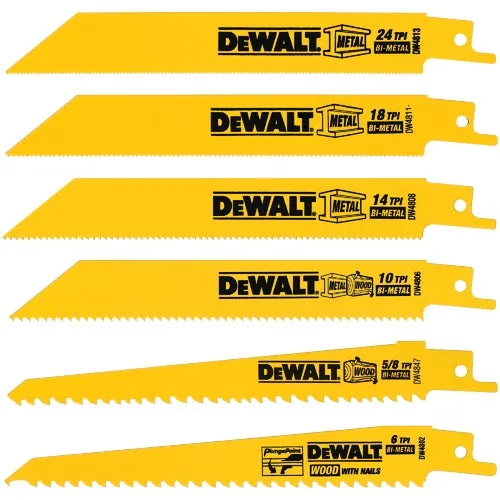DW4856 DeWalt 6-Piece Reciprocating Saw Blade Set