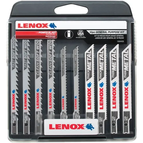 1994459 Lenox 10-Piece U-Shank Jig Saw Blade Assortment