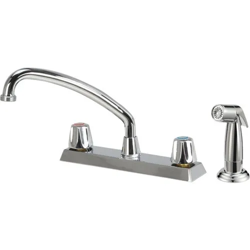 F82K1600CP-JPA3 Home Impressions Double Metal Chrome Handle Kitchen Faucet With Sprayer