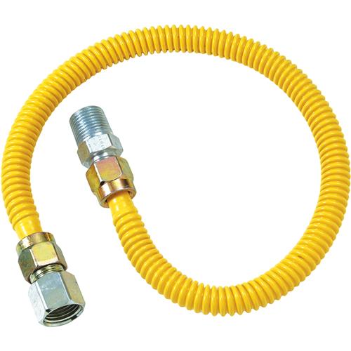 20C-3132-48B Dormont 1/2 In. OD x 3/8 In. ID Coated SS Gas Connector, 1/2 In. MIP x 1/2 In. FIP
