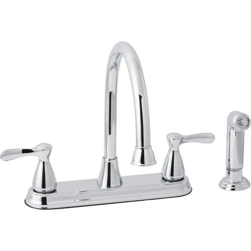 F8FA0061CP-JPA1 Home Impressions Double Handle Traditional Style Kitchen Faucet With Matching Side Spray