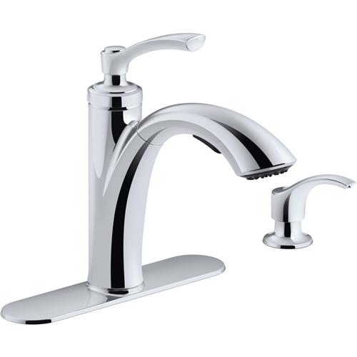 R29670-SD-VS Kohler Linwood Pullout Kitchen Faucet with Soap or Lotion Dispenser