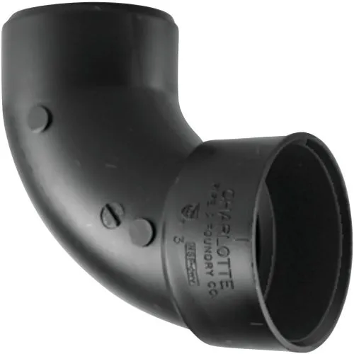 ABS 00302  0600HA Charlotte Pipe 90 Deg. Sanitary Street ABS Elbow