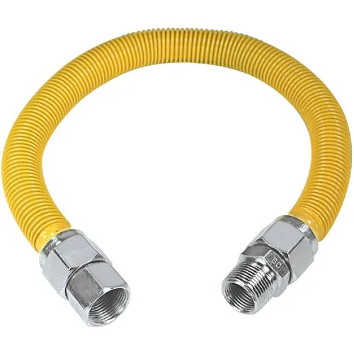 51-5152-36 Dormont 1-1/4 In. OD x 1 In. ID PVC Coated SS Gas Connector, 1 In. MIP x 1 In. FIP