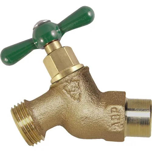 252LF Arrowhead Brass 1/2 In. Copper Sweat or 3/4 In. x 3/4 In. Hose Thread No-Kink Hose Bibb